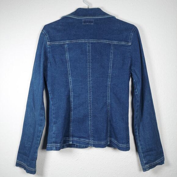 Agolde Denim Blue Jean Shirt A.G.E. A Gold E Button Front Pockets Size Small - Picture 6 of 6